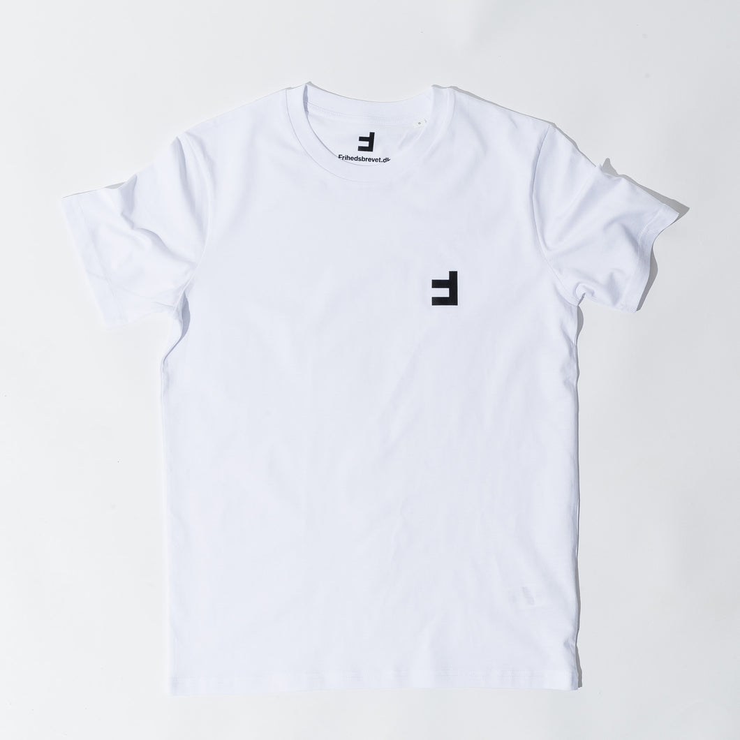 Hvid Frihedsbrevslogo T-shirt